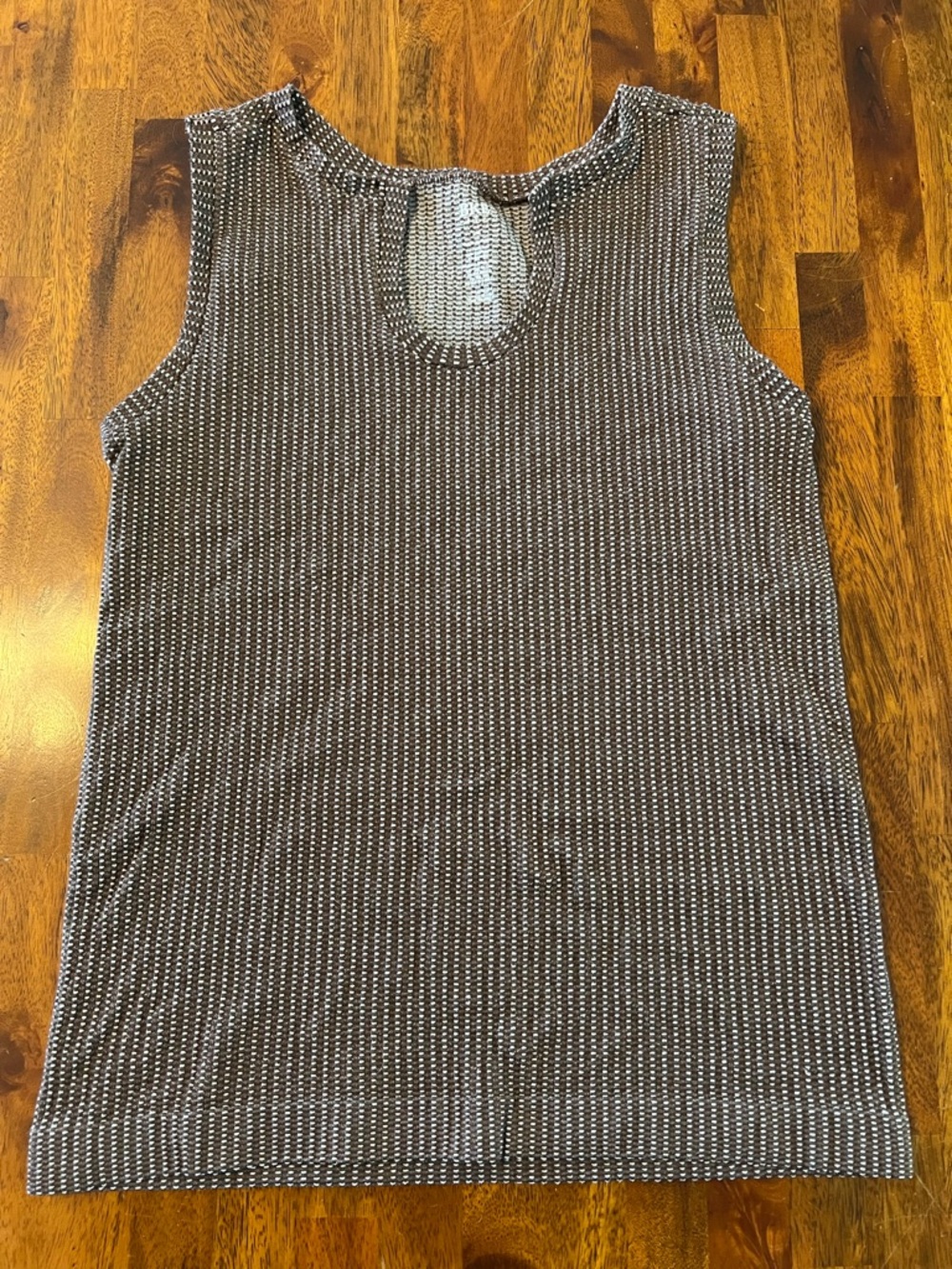 BKE Knit Sleeveless Tank Top | Brown / White